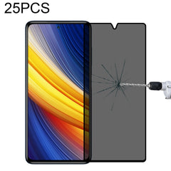 25 PCS Full Cover Anti-peeping Tempered Glass Film For Samsung Galaxy A12, For Xiaomi Redmi Note 4G / 5G(25 PCS), For Xiaomi Redmi Note 10 Pro(25 PCS), For Xiaomi Poco X3 Pro(25 PCS), For Xiaomi Poco F3(25 PCS), For Xiaomi Poco M3 Pro(25 PCS)