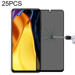 25 PCS Full Cover Anti-peeping Tempered Glass Film For Samsung Galaxy A12, For Xiaomi Redmi Note 4G / 5G(25 PCS), For Xiaomi Redmi Note 10 Pro(25 PCS), For Xiaomi Poco X3 Pro(25 PCS), For Xiaomi Poco F3(25 PCS), For Xiaomi Poco M3 Pro(25 PCS)