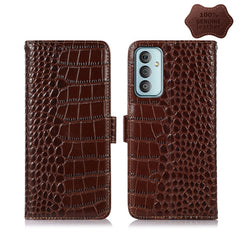 Crocodile Top Layer Cowhide Leather Phone Case, For Alcatel 1B 2022, For Nokia X100, For OPPO Reno7 4G Global/F21 Pro 4G, For Xiaomi Redmi 10A / 9C, For Samsung Galaxy F23 5G / M23, For Samsung Galaxy M33 5G, For Samsung Galaxy M53 5G, For Xiaomi 12 Pro