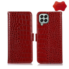 Crocodile Top Layer Cowhide Leather Phone Case, For Alcatel 1B 2022, For Nokia X100, For OPPO Reno7 4G Global/F21 Pro 4G, For Xiaomi Redmi 10A / 9C, For Samsung Galaxy F23 5G / M23, For Samsung Galaxy M33 5G, For Samsung Galaxy M53 5G, For Xiaomi 12 Pro