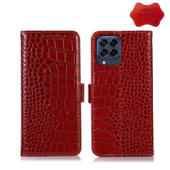 Crocodile Top Layer Cowhide Leather Phone Case, For Alcatel 1B 2022, For Nokia X100, For OPPO Reno7 4G Global/F21 Pro 4G, For Xiaomi Redmi 10A / 9C, For Samsung Galaxy F23 5G / M23, For Samsung Galaxy M33 5G, For Samsung Galaxy M53 5G, For Xiaomi 12 Pro