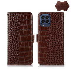 Crocodile Top Layer Cowhide Leather Phone Case, For Alcatel 1B 2022, For Nokia X100, For OPPO Reno7 4G Global/F21 Pro 4G, For Xiaomi Redmi 10A / 9C, For Samsung Galaxy F23 5G / M23, For Samsung Galaxy M33 5G, For Samsung Galaxy M53 5G, For Xiaomi 12 Pro