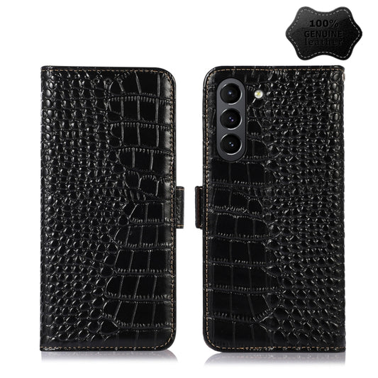 Crocodile Top Layer Cowhide Leather Phone Case, For Samsung Galaxy S21 FE 5G, For Samsung Galaxy S22+ 5G, For Samsung Galaxy S22 Ultra 5G, For Samsung Galaxy S22 5G