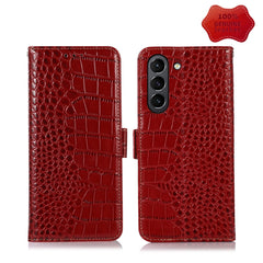 Crocodile Top Layer Cowhide Leather Phone Case, For Samsung Galaxy S21 FE 5G, For Samsung Galaxy S22+ 5G, For Samsung Galaxy S22 Ultra 5G, For Samsung Galaxy S22 5G