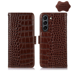 Crocodile Top Layer Cowhide Leather Phone Case, For Samsung Galaxy S21 FE 5G, For Samsung Galaxy S22+ 5G, For Samsung Galaxy S22 Ultra 5G, For Samsung Galaxy S22 5G