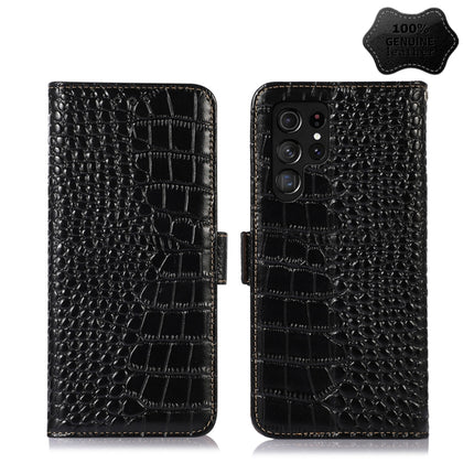 Crocodile Top Layer Cowhide Leather Phone Case, For Xiaomi 12 Pro, For Samsung Galaxy S22+ 5G, For Samsung Galaxy S22 Ultra 5G, For Samsung Galaxy S22 5G