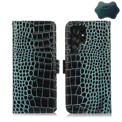 Crocodile Top Layer Cowhide Leather Phone Case, For Samsung Galaxy S21 FE 5G, For Samsung Galaxy S22+ 5G, For Samsung Galaxy S22 Ultra 5G, For Samsung Galaxy S22 5G