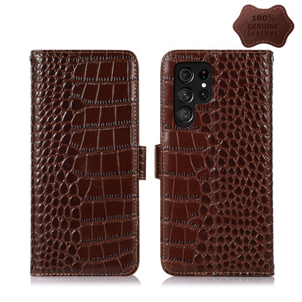 Crocodile Top Layer Cowhide Leather Phone Case, For Xiaomi 12 Pro, For Samsung Galaxy S22+ 5G, For Samsung Galaxy S22 Ultra 5G, For Samsung Galaxy S22 5G