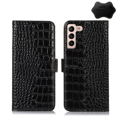 Crocodile Top Layer Cowhide Leather Phone Case, For Samsung Galaxy S21 FE 5G, For Samsung Galaxy S22+ 5G, For Samsung Galaxy S22 Ultra 5G, For Samsung Galaxy S22 5G