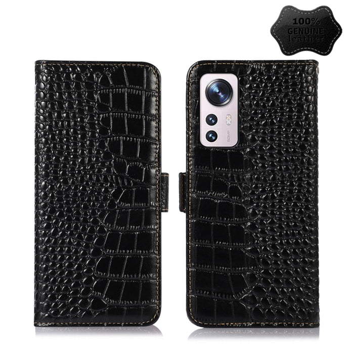 Crocodile Top Layer Cowhide Leather Phone Case, For Xiaomi 12 Pro, For Samsung Galaxy S22+ 5G, For Samsung Galaxy S22 Ultra 5G, For Samsung Galaxy S22 5G