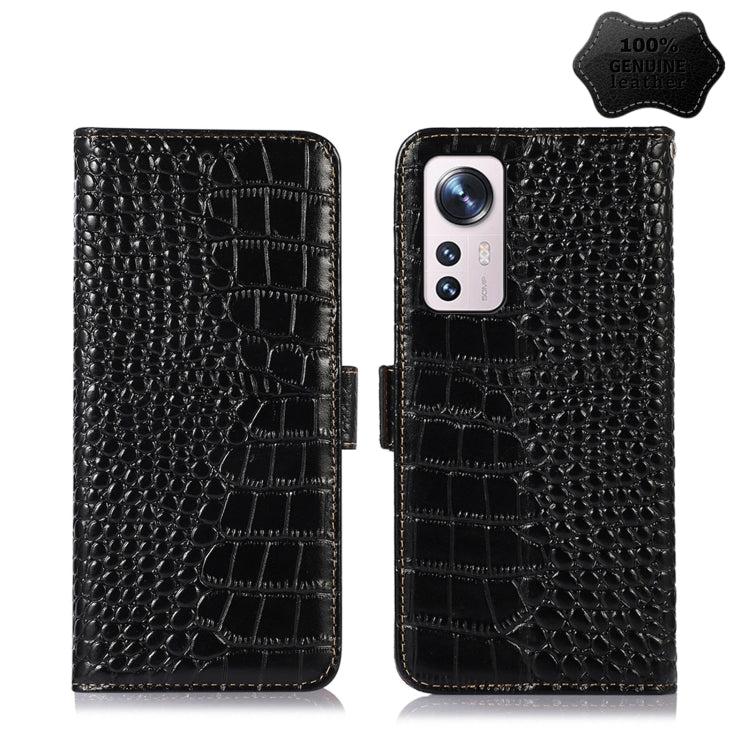 Crocodile Top Layer Cowhide Leather Phone Case, For Xiaomi 12 Pro, For Samsung Galaxy S22+ 5G, For Samsung Galaxy S22 Ultra 5G, For Samsung Galaxy S22 5G