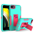 For iPhone SE 2022 / SE 2020 / 8 / 7 / Green + Rose Red