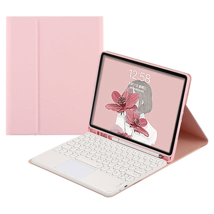 Round Cap Bluetooth Keyboard Leather Case with Pen Slot for Samsung Galaxy Tab S6 Lite / S7 / A7 10.4 2020