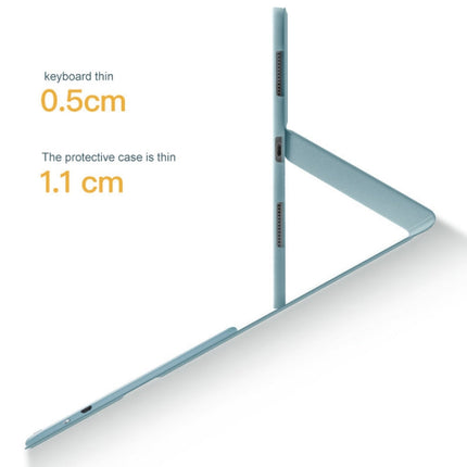 Round Cap Bluetooth Keyboard Leather Case with Pen Slot for Samsung Galaxy Tab S6 Lite / S7 / A7 10.4 2020