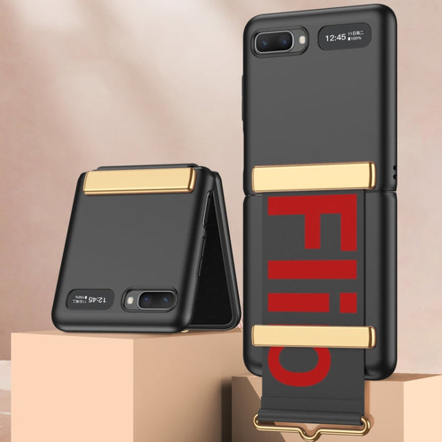 GKK Ultra-thin Full Coverage Phone Flip Case with Wristband, For Samsung Galaxy Z Flip