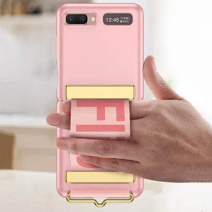 GKK Ultra-thin Full Coverage Phone Flip Case with Wristband, For Samsung Galaxy Z Flip