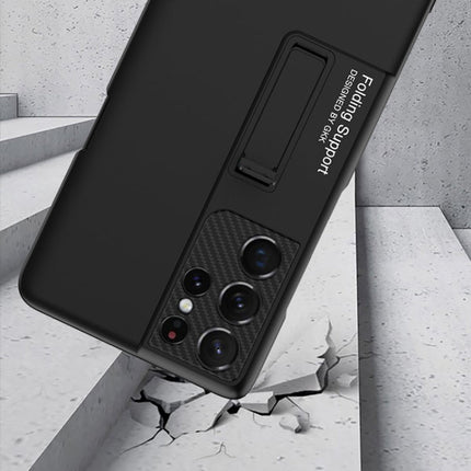 GKK Ultra-thin Shockproof Phone Case with Holder & Pen Slots & Stylus Pen, For Samsung Galaxy S21 Ultra 5G