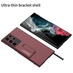 GKK Ultra-thin Shockproof Phone Case with Holder, For Samsung Galaxy S22 5G, For Samsung Galaxy S22 Ultra 5G