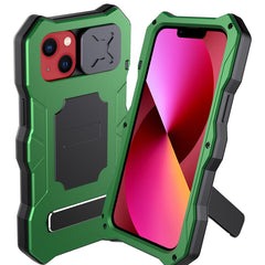 Metal + Silicone Sliding Camshield Holder Phone Case, For iPhone 13, For iPhone 13 Pro, For iPhone 13 Pro Max, For iPhone 12 / 12 Pro