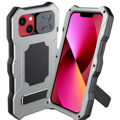 Metal + Silicone Sliding Camshield Holder Phone Case, For iPhone 13, For iPhone 13 Pro, For iPhone 13 Pro Max, For iPhone 12 / 12 Pro