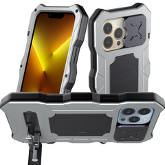 Metal + Silicone Sliding Camshield Holder Phone Case, For iPhone 13, For iPhone 13 Pro, For iPhone 13 Pro Max, For iPhone 12 / 12 Pro