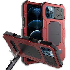 Metal + Silicone Sliding Camshield Holder Phone Case, For iPhone 13, For iPhone 13 Pro, For iPhone 13 Pro Max, For iPhone 12 / 12 Pro