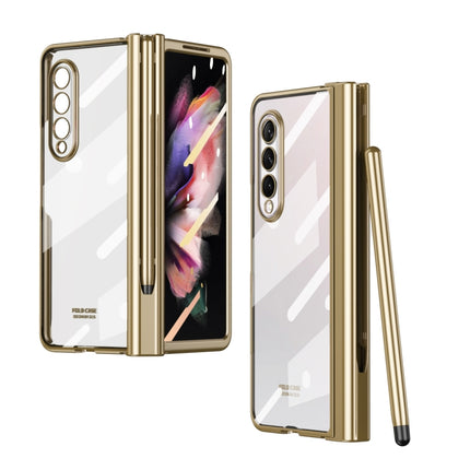 360 Full Body Electroplating Hinge Phone Case with Stylus, For Samsung Galaxy Z Fold3 5G with Film