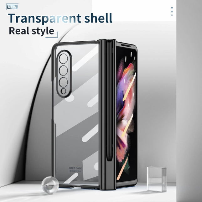 Electroplating Hinge Phone Case with Stylus, For Samsung Galaxy Z Fold3 5G