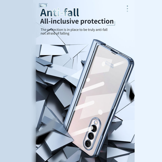 Electroplating Hinge Phone Case with Stylus, For Samsung Galaxy Z Fold3 5G