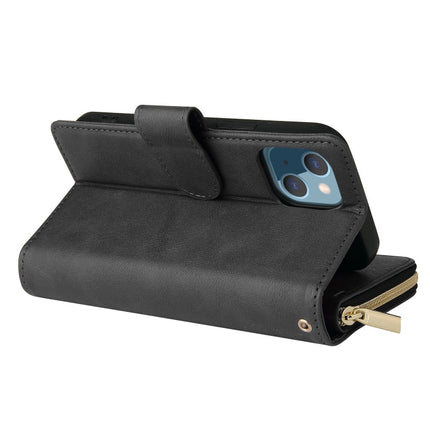 9 Card Slots Zipper Wallet Bag Leather Phone Case, For iPhone 13 mini, For iPhone 13, For iPhone 13 Pro, For iPhone 13 Pro Max