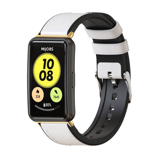 Mijobs Cowhide Leather Watch Band, For Huawei Watch Fit
