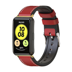 Mijobs Cowhide Leather Watch Band, For Huawei Watch Fit