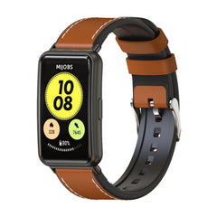 Mijobs Cowhide Leather Watch Band, For Huawei Watch Fit