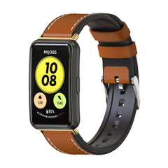 Mijobs Cowhide Leather Watch Band, For Huawei Watch Fit