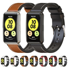 Mijobs Cowhide Leather Watch Band, For Huawei Watch Fit
