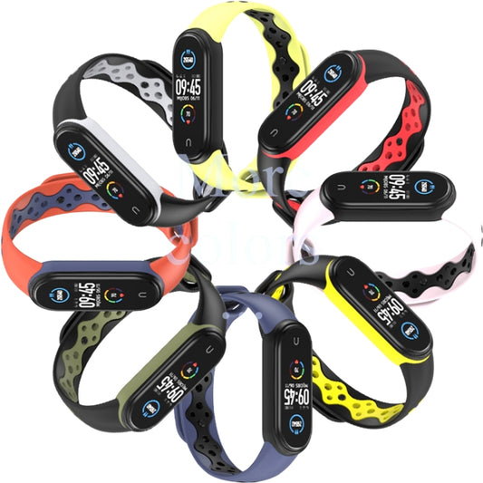 Mijobs Sport Two-color TPU Watch Band, For Xiaomi Mi Band 6 / 5