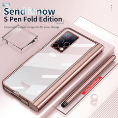 Electroplating Hinge Phone Case with Stylus, For Huawei Mate X2, For Xiaomi Mi Mix Fold, For Honor Magic V