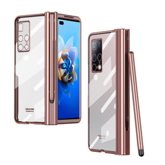 Electroplating Hinge Phone Case with Stylus, For Huawei Mate X2, For Xiaomi Mi Mix Fold, For Honor Magic V