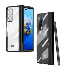 Electroplating Hinge Phone Case with Stylus, For Huawei Mate X2, For Xiaomi Mi Mix Fold, For Honor Magic V