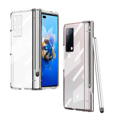 Electroplating Hinge Phone Case with Stylus, For Huawei Mate X2, For Xiaomi Mi Mix Fold, For Honor Magic V