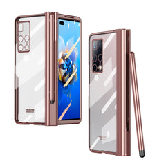 Full Body Electroplating Hinge Phone Case with Stylus, For Huawei Mate X2 with Film, For Honor Magic V with Film, For Xiaomi Mi Mix Fold with Film
