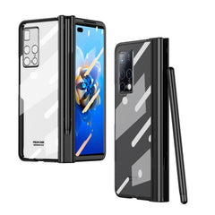 Full Body Electroplating Hinge Phone Case with Stylus, For Huawei Mate X2 with Film, For Honor Magic V with Film, For Xiaomi Mi Mix Fold with Film