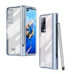 Full Body Electroplating Hinge Phone Case with Stylus, For Huawei Mate X2 with Film, For Honor Magic V with Film, For Xiaomi Mi Mix Fold with Film