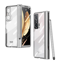 Full Body Electroplating Hinge Phone Case with Stylus, For Huawei Mate X2 with Film, For Honor Magic V with Film, For Xiaomi Mi Mix Fold with Film