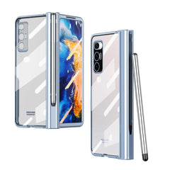 Full Body Electroplating Hinge Phone Case with Stylus, For Huawei Mate X2 with Film, For Honor Magic V with Film, For Xiaomi Mi Mix Fold with Film