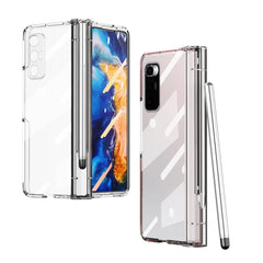 Full Body Electroplating Hinge Phone Case with Stylus, For Huawei Mate X2 with Film, For Honor Magic V with Film, For Xiaomi Mi Mix Fold with Film