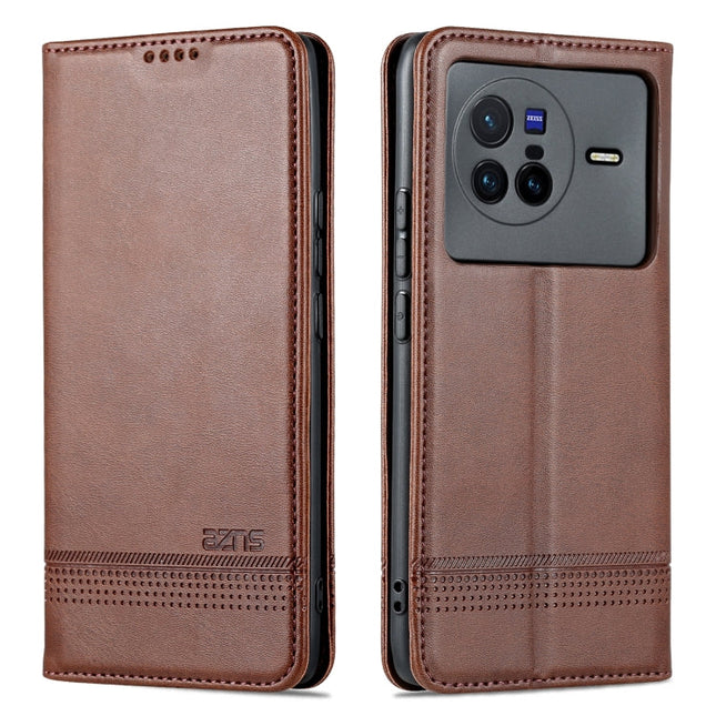 AZNS Magnetic Calf Texture Leather Phone Case
