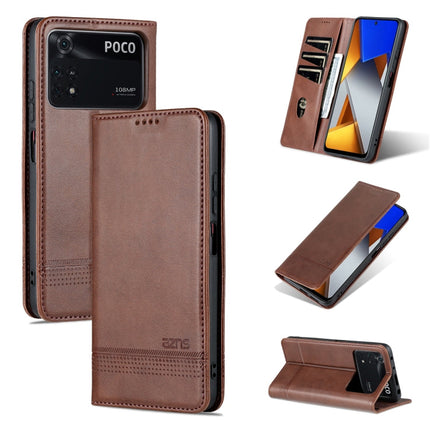 AZNS Magnetic Calf Texture Leather Phone Case