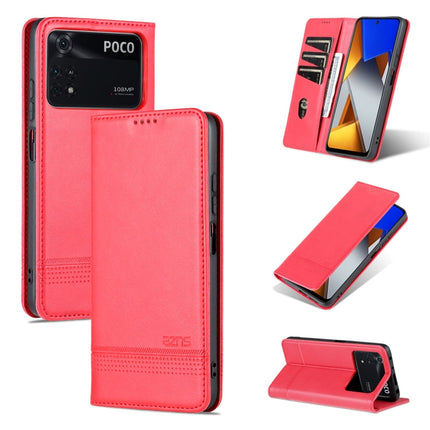 AZNS Magnetic Calf Texture Leather Phone Case
