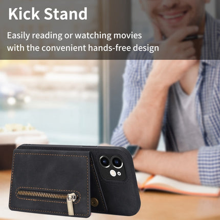 Zipper Card Holder Phone Case, For iPhone 12, For iPhone 12 Pro Max, For iPhone 11, For iPhone 11 Pro